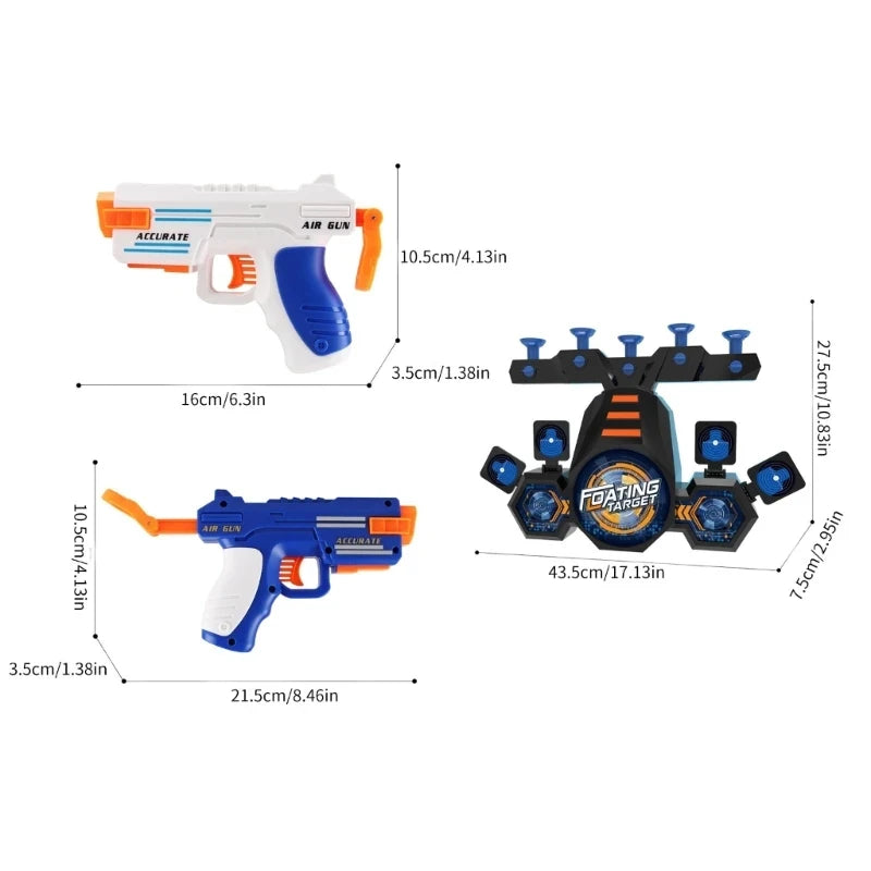Electric Floating Flying Ball Shooting Target with Double Pistols and Soft Bullet Gun Shooting Target Children's Toy Gun Set