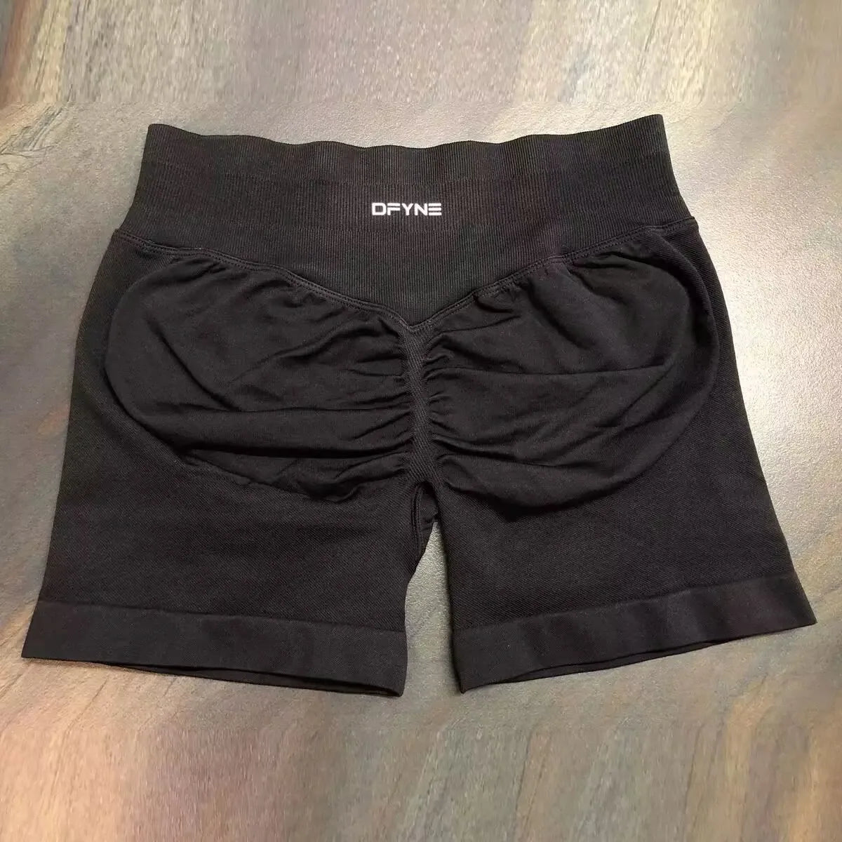 Women Impact Shorts With Logo Low Ribbed Waist Yoga Shorts Seamless Scrunch Bum Workout Gym Shorts Booty Running Shorts