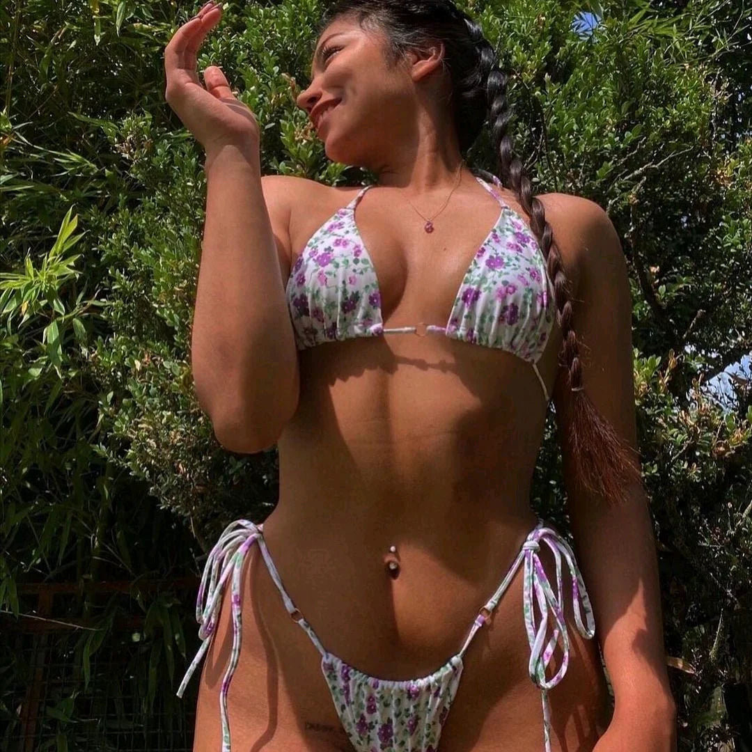 Brazilian Sexy Micro Mini Thong Bikini Set String Bandage Swimwear Women Beachwear Backless Swimsuit Triangle Push Up Biqiuni