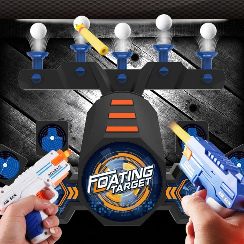 Electric Floating Flying Ball Shooting Target with Double Pistols and Soft Bullet Gun Shooting Target Children's Toy Gun Set
