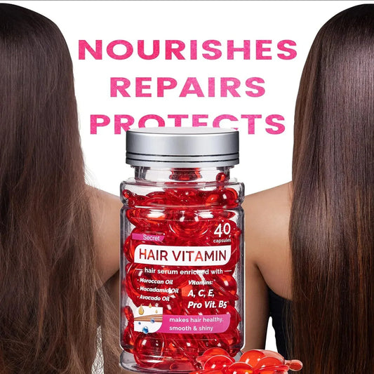 Huile de vitamine Agam marocaine, essence de soin capillaire, nutrition, réparation, traitement des cheveux abîmés, fourches, amélioration, 40 capsules