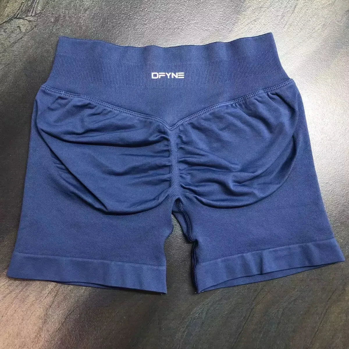 Women Impact Shorts With Logo Low Ribbed Waist Yoga Shorts Seamless Scrunch Bum Workout Gym Shorts Booty Running Shorts