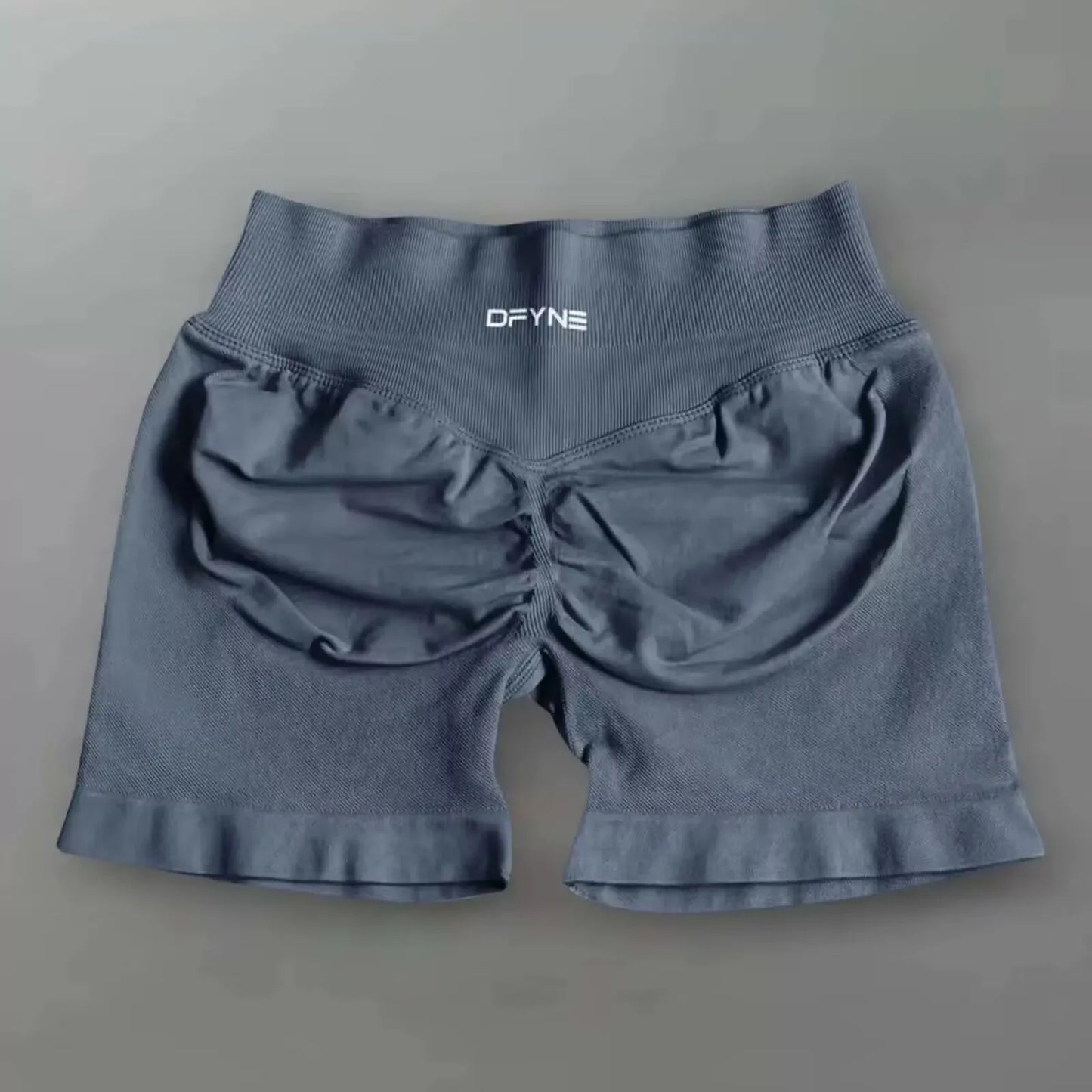 Women Impact Shorts With Logo Low Ribbed Waist Yoga Shorts Seamless Scrunch Bum Workout Gym Shorts Booty Running Shorts