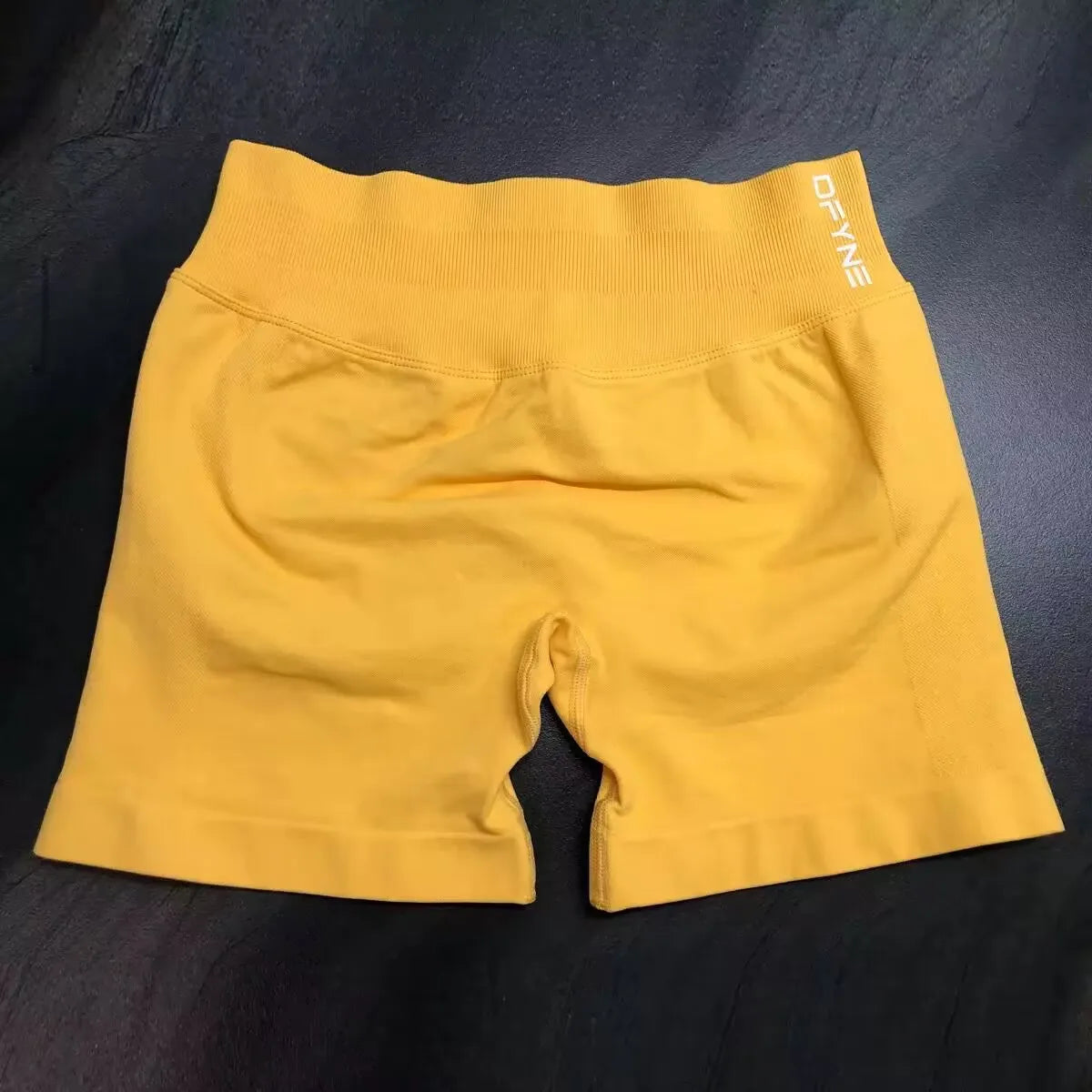 Women Impact Shorts With Logo Low Ribbed Waist Yoga Shorts Seamless Scrunch Bum Workout Gym Shorts Booty Running Shorts